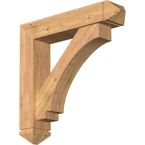 Ekena Millwork Imperial Arts and Crafts Smooth Bracket w/ Offset Brace, Western Red Cedar, 7 1/2"W x 36"D x 36"H BKT0806X36X36IMP03SWR - main